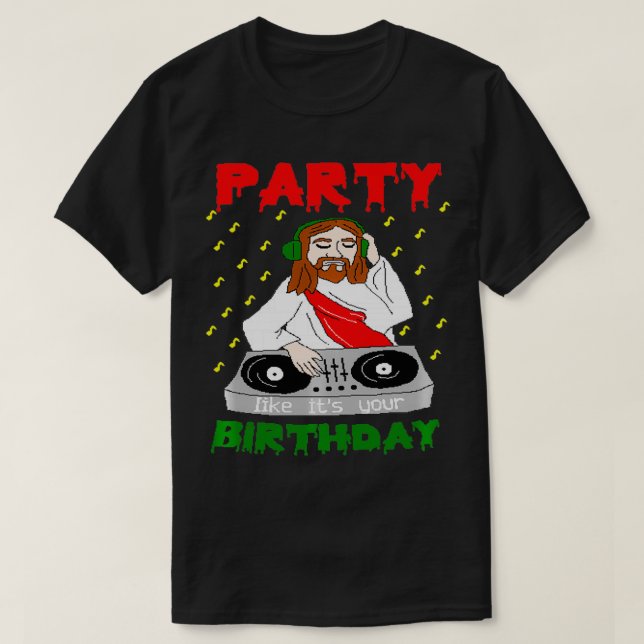Jesus Party like its your Birthday Xmas Pullover  (Design Front)