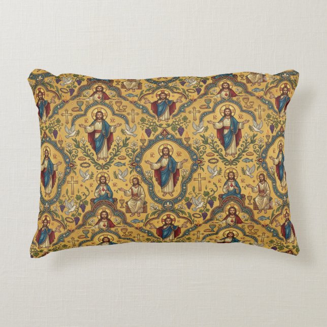 Jesus Pattern Decorative Cushion (Front)
