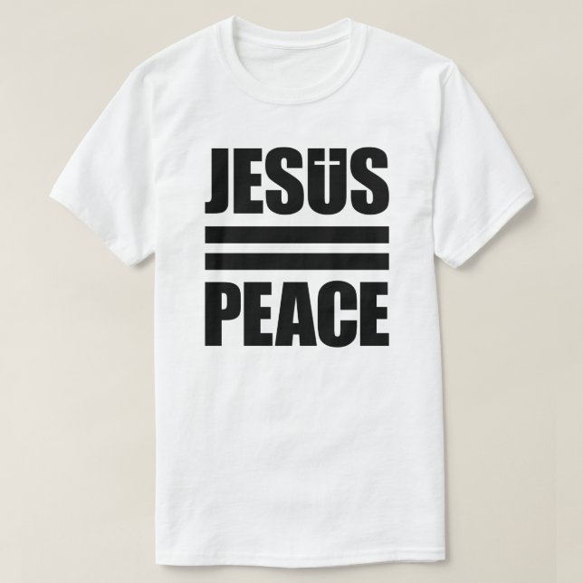 JESUS=PEACE white, black shirt (Design Front)