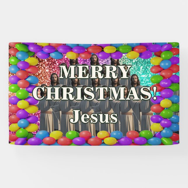 Jesus Personalised character birthday banner (Horizontal)