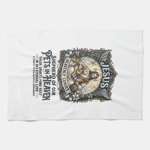 Jesus Pet Memorial Remembrance Shirt Christian Gra Tea Towel