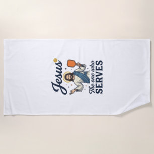 Jesus Pickleball The One Who Serves Shirt Beach Towel