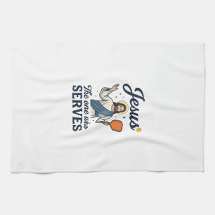 Jesus Pickleball The One Who Serves Shirt Tea Towel