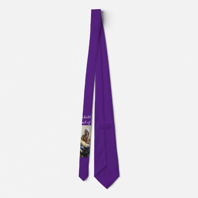 Jesus Pieta Lamb of God Lent Advent Tie (Back)