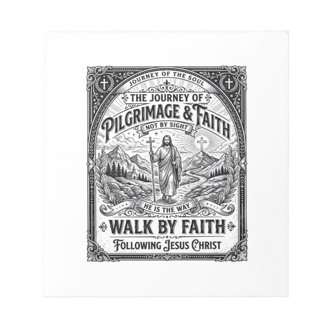 Jesus Pilgrimage Camino Holy Journey Notepad (Front)