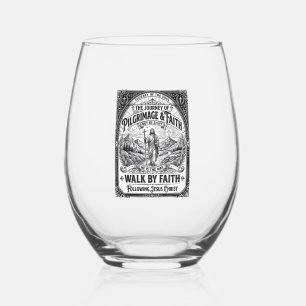 Jesus Pilgrimage Camino Holy Journey Stemless Wine Glass