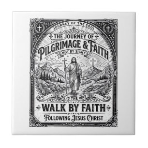 Jesus Pilgrimage Camino Holy Journey Tile