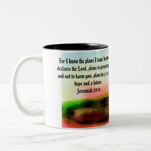 jesus plan Two-Tone coffee mug