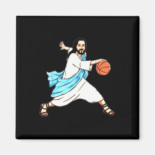 Jesus Play Basketball Fun Christmas  Magnet