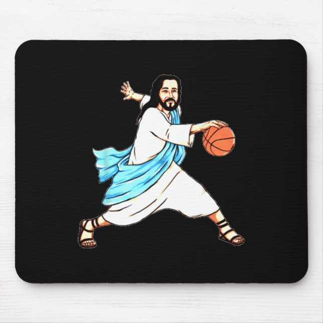 Jesus Play Basketball Fun Christmas  Mouse Mat (Front)