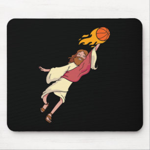 Jesus Playing Basketball  Mouse Mat