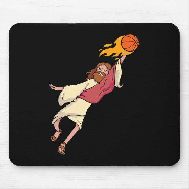 Jesus Playing Basketball  Mouse Mat (Front)