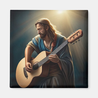 Jesus Playing Guitar Magnet