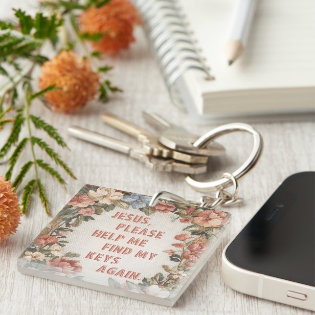 Jesus Please Help Me Find My Keys Again Funny Key Ring (Front Right)