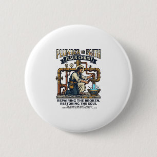 Jesus Plumber Graphic Tee Christian Art_1 6 Cm Round Badge
