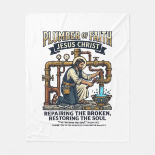 Jesus Plumber Graphic Tee Christian Art_1 Fleece Blanket