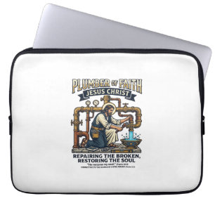 Jesus Plumber Graphic Tee Christian Art_1 Laptop Sleeve
