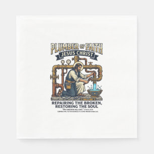 Jesus Plumber Graphic Tee Christian Art_1 Napkin