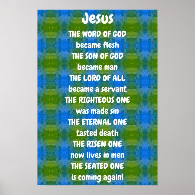 Jesus Poem  Poster (Front)