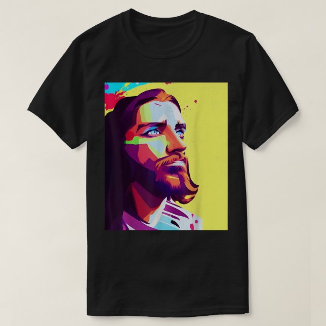 Jesus Pop Art Jesus Christ face Catholic Christian T-Shirt (Design Front)