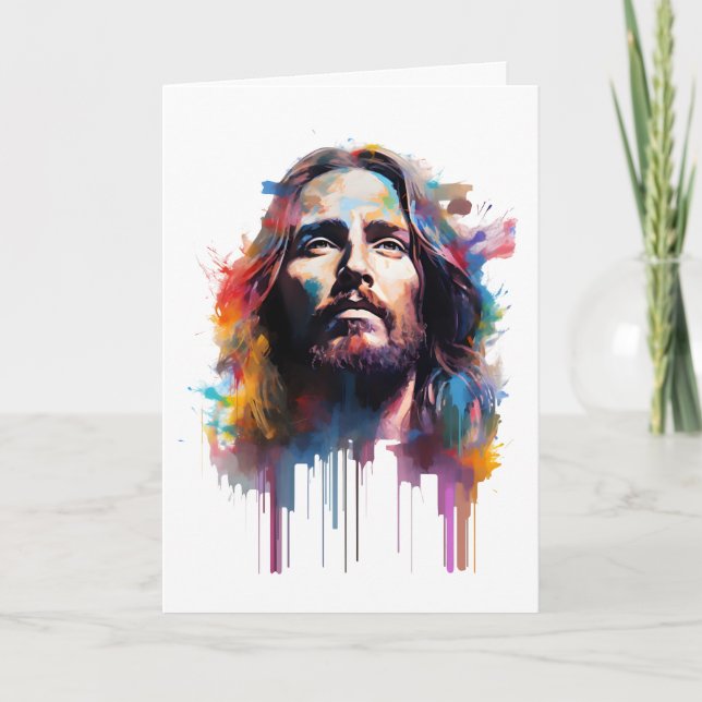 Jesus Portrait Greeting Card (Front)
