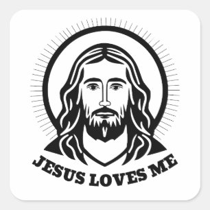 Jesus portrait sticker - Jesus loves me