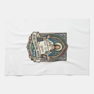 Jesus Postal Address Heaven Jesus Postal Address H Tea Towel