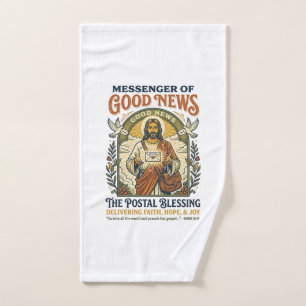 Jesus Postal Worker Delivery Shirt Faith Based Des Hand Towel