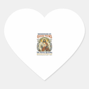 Jesus Postal Worker Delivery Shirt Faith Based Des Heart Sticker