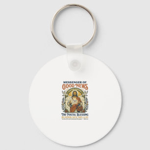 Jesus Postal Worker Delivery Shirt Faith Based Des Key Ring