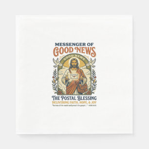 Jesus Postal Worker Delivery Shirt Faith Based Des Napkin