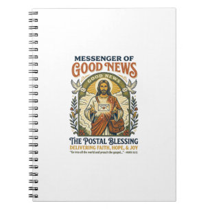 Jesus Postal Worker Delivery Shirt Faith Based Des Notebook