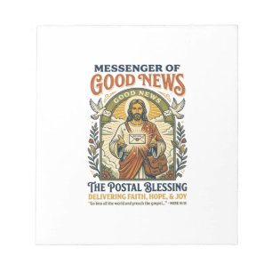 Jesus Postal Worker Delivery Shirt Faith Based Des Notepad