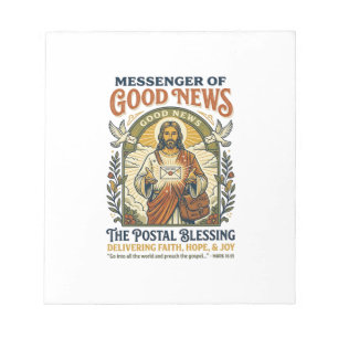 Jesus Postal Worker Delivery Shirt Faith Based Des Notepad