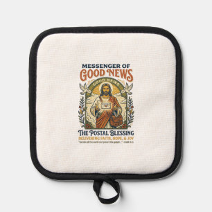 Jesus Postal Worker Delivery Shirt Faith Based Des Pot Holder