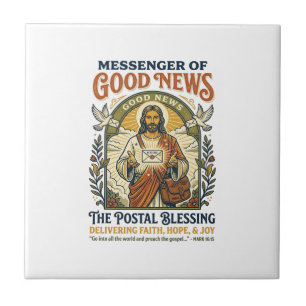 Jesus Postal Worker Delivery Shirt Faith Based Des Tile