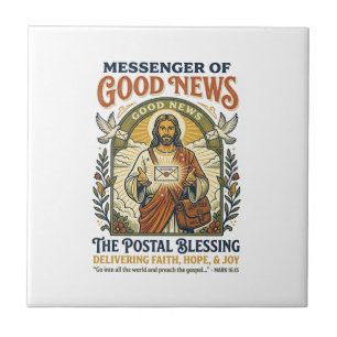 Jesus Postal Worker Delivery Shirt Faith Based Des Tile