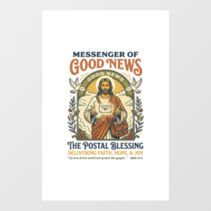 Jesus Postal Worker Delivery Shirt Faith Based Des Window Cling
