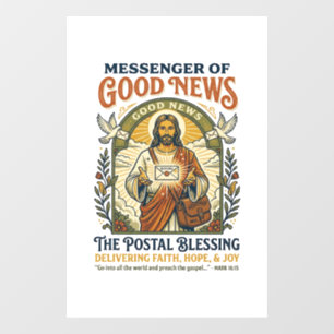 Jesus Postal Worker Delivery Shirt Faith Based Des Window Cling