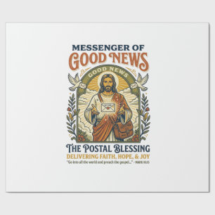 Jesus Postal Worker Delivery Shirt Faith Based Des Wrapping Paper