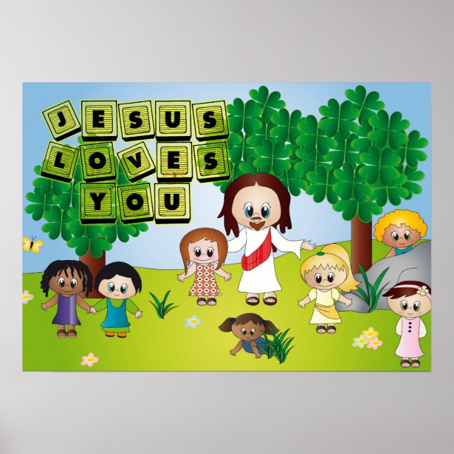 Jesus Poster for Kids Church and Creche (Front)