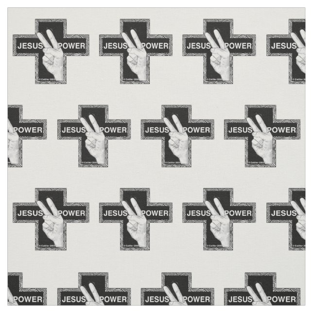 Jesus Power Christian cross  Fabric (Swatch)
