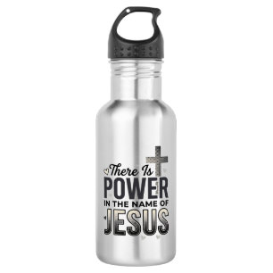 Jesus Power Religious Vintage Typography Shirt 532 Ml Water Bottle