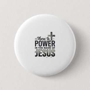 Jesus Power Religious Vintage Typography Shirt 6 Cm Round Badge