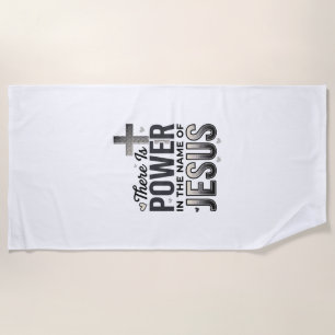 Jesus Power Religious Vintage Typography Shirt Beach Towel