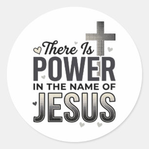 Jesus Power Religious Vintage Typography Shirt Classic Round Sticker
