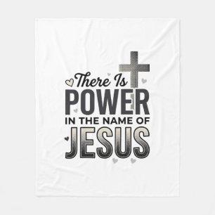 Jesus Power Religious Vintage Typography Shirt Fleece Blanket