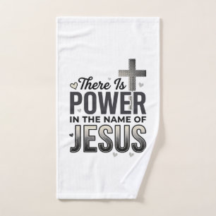 Jesus Power Religious Vintage Typography Shirt Hand Towel