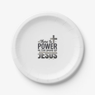 Jesus Power Religious Vintage Typography Shirt Paper Plate
