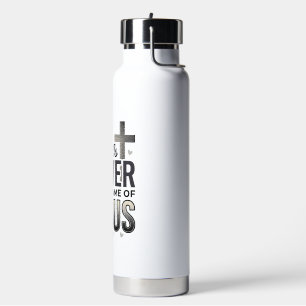 Jesus Power Religious Vintage Typography Shirt Water Bottle